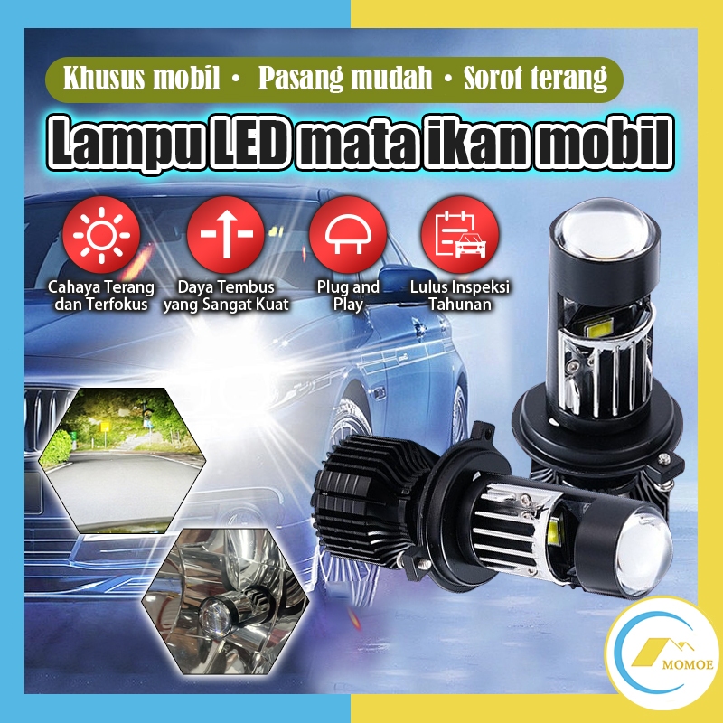 ✨COD✨Mini LED Lens Y10 - H4 Double Beam Projector Lampu Mobil Utama Lampu Jauh/Mini Projie Y10 Pro M