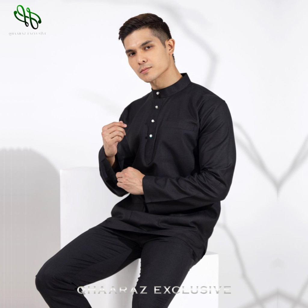 Raffan Baju Melayu Pria Setelan Koko Muslim Modern Bahan Katun Toyobo Satu Set Pakaian Kurta Cekak M