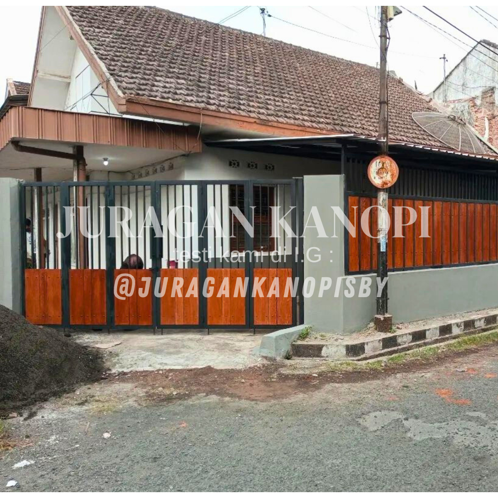 Pagar grc motif kayu