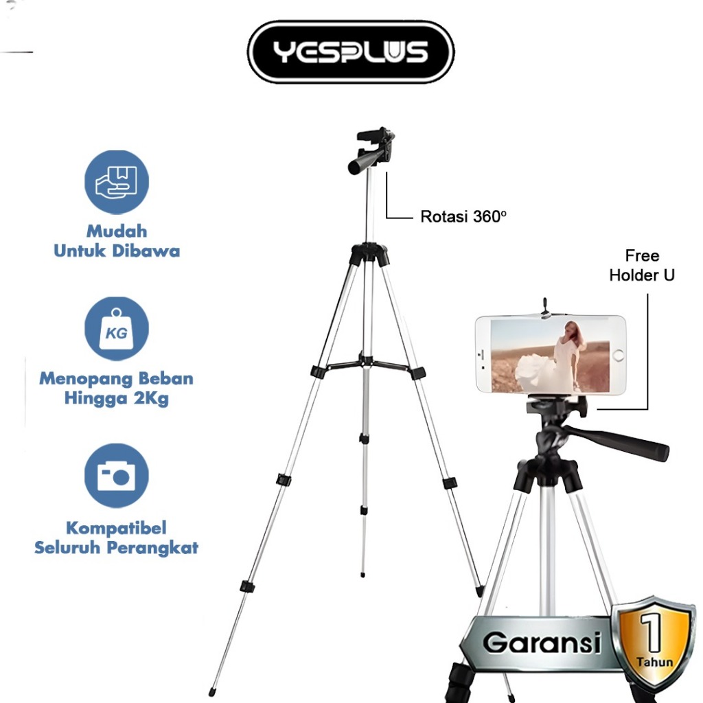 Tripod YESPLUS 3110 - Tripod HP dan Kamera Universal 1M+ Free Holder U