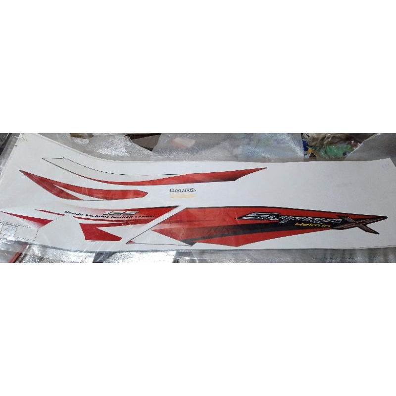 original AHM Astra Honda motor striping stiker box cover body kiri Supra x 125 fi injeksi helm in me