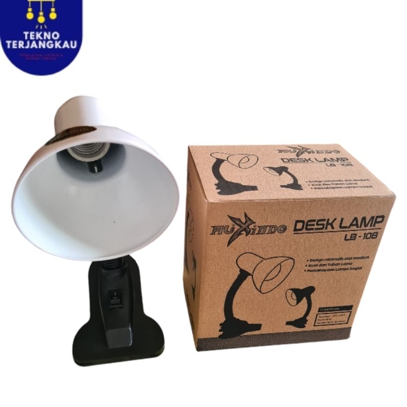 Muxindo Lampu Meja Belajar Jepit LB 108 Warna Putih / Biru