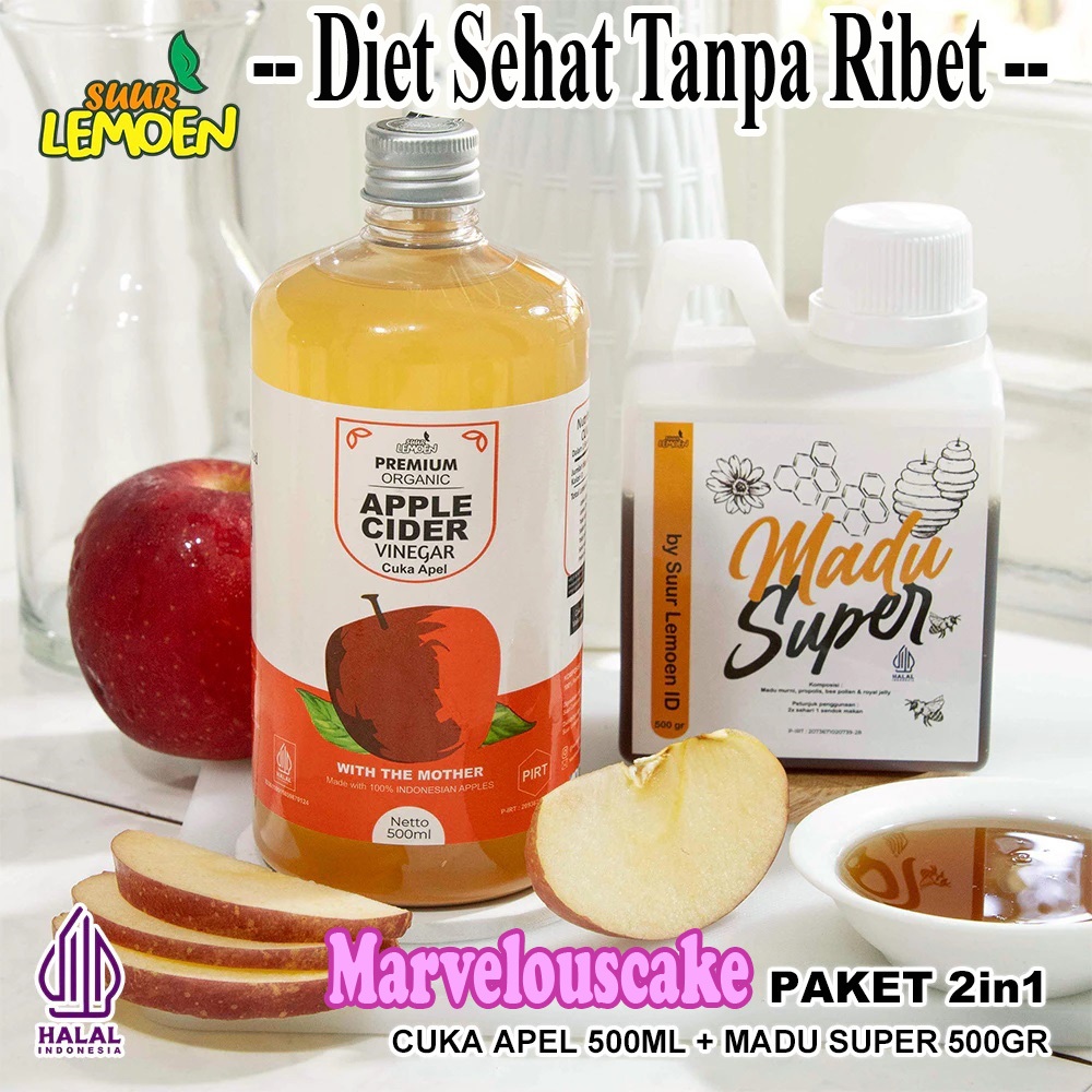 

Premium Raw Organics with Mother - Paket Asam Lambung - Diet Sehat Cuka Apel dan Madu Hutan Asli