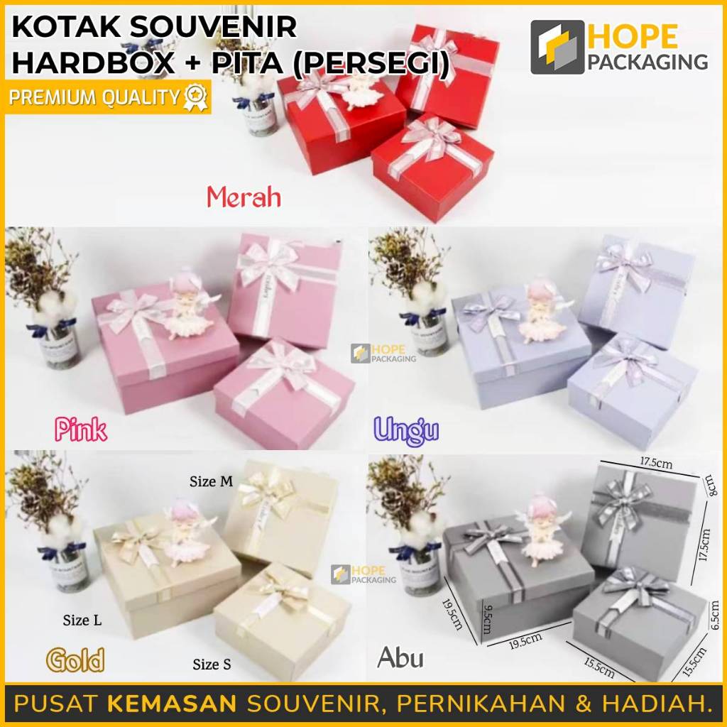 

Kotak Hardbox + Pita Persegi / Kotak Kado / Box Hadiah / Kotak Aksesoris Perhiasan / Gift Box / Kotak Hampers Natal / Kotak Souvenir Hardbox / Kotak Pita