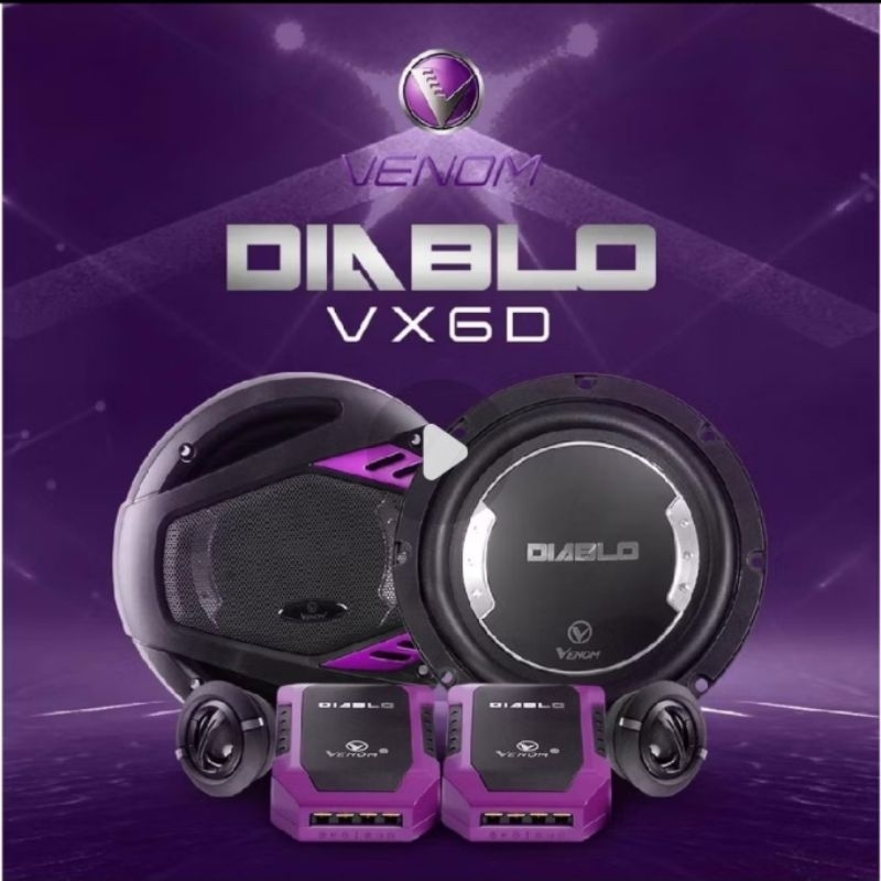Speaker split Venom Diablo VX6DSpeaker Component 2 Way Garansi Venom