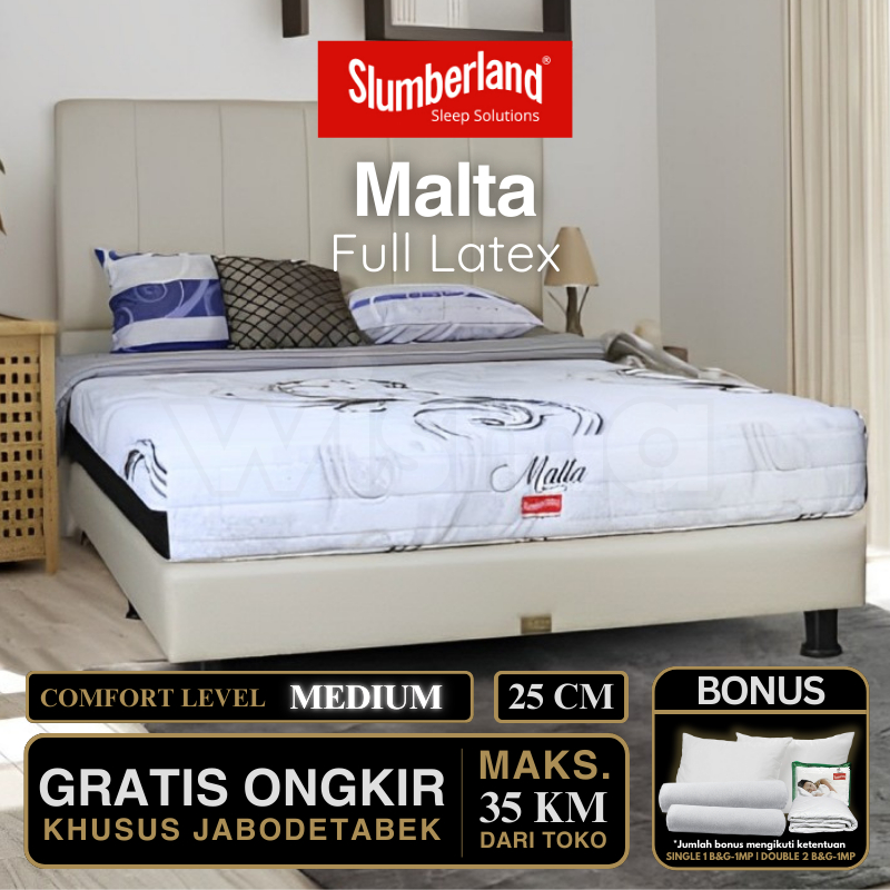 Kasur Full Latex Malta Slumberland 90x200 100x200 120x200 140x200 160x200 180x200 200x200