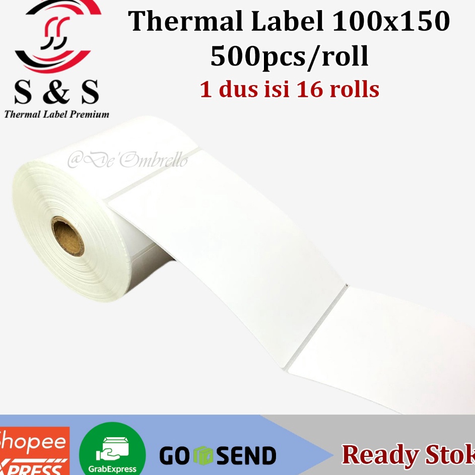 

KODE LVJ78 5pcs Thermal Label Stiker 1 x 15 x 5 pcsroll Ukuran A6 Premium Quality