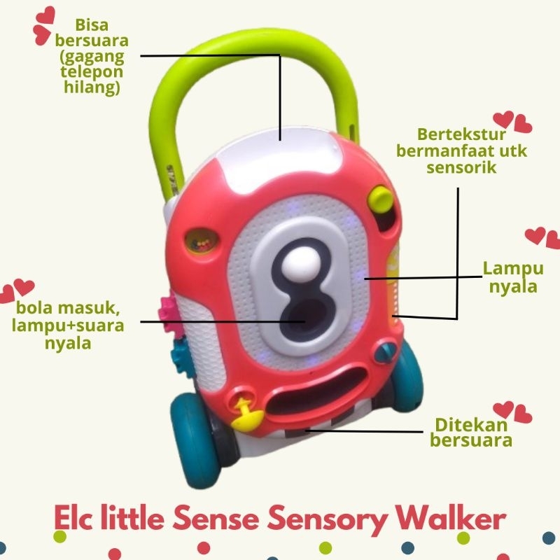 Baby Push Walker Elc Little Sense Sensory Mainan Aktivitas Belajar Jalan Bayi Bekas
