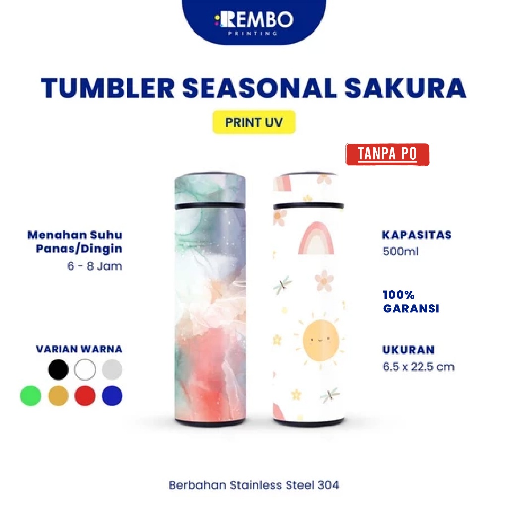 Tumbler Seasonal Sakura Full Print Cetak UV / Print UV / Tumbler Murah