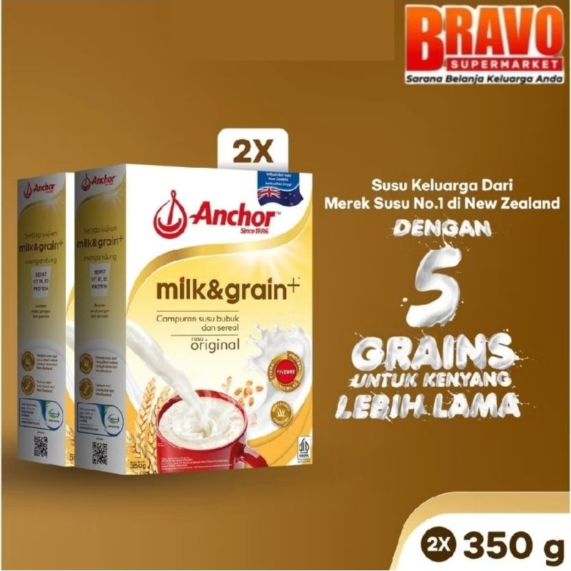 

| Buy 1 Get 1 | Anchor Milk & Grain Susu Keluarga Original 350gr - Susu bubuk sereal