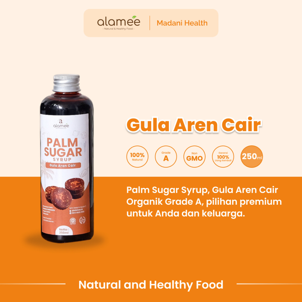 

ALAMEE Gula Aren Cair Syrup Palm Sugar Cair Organic Organik Pure Murni Barista Brown Sirup Natural