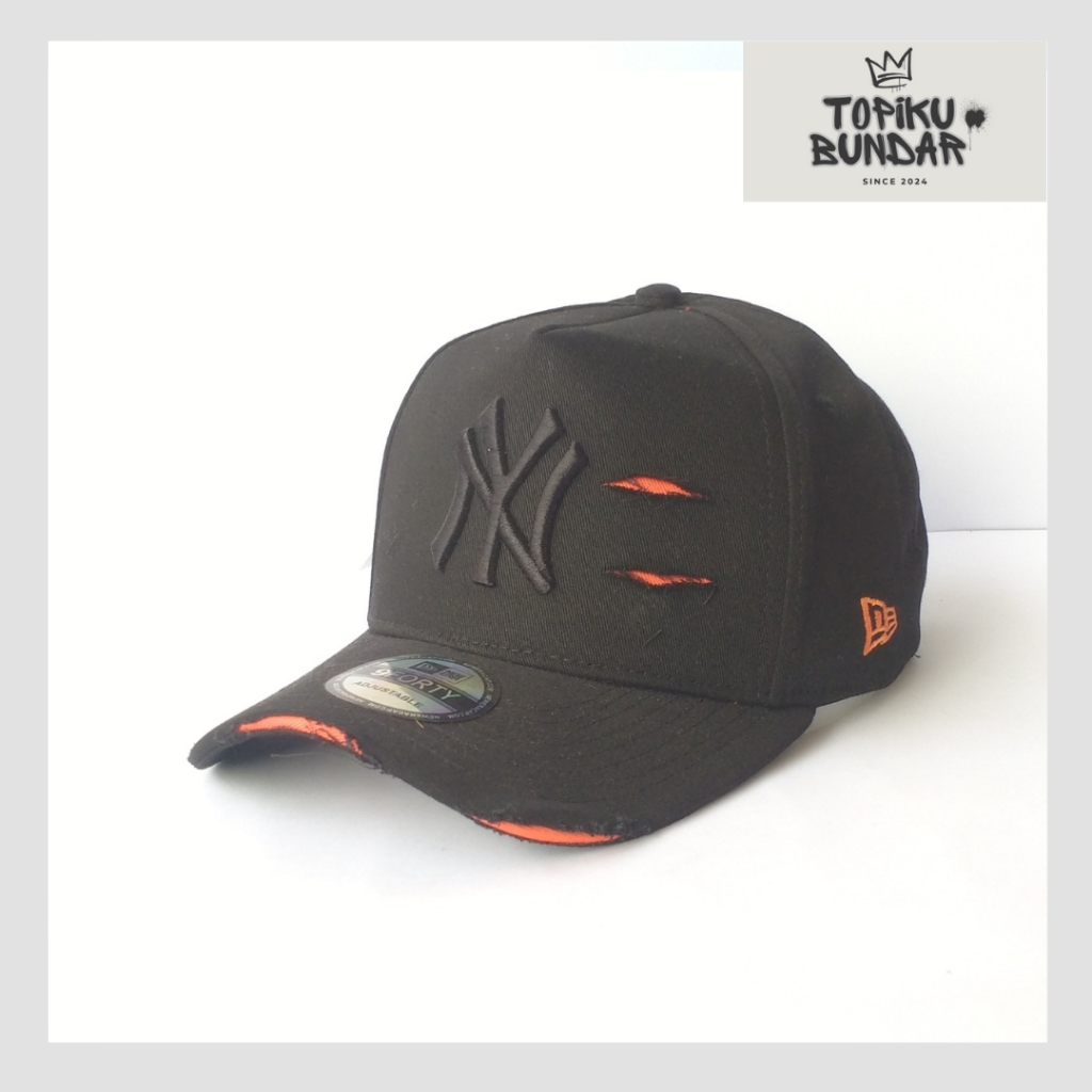 Topi Baseball Pria Wanita Sobek Dewasa Bordir Timbul Casual Hat Cowok Pengait Besi Keren