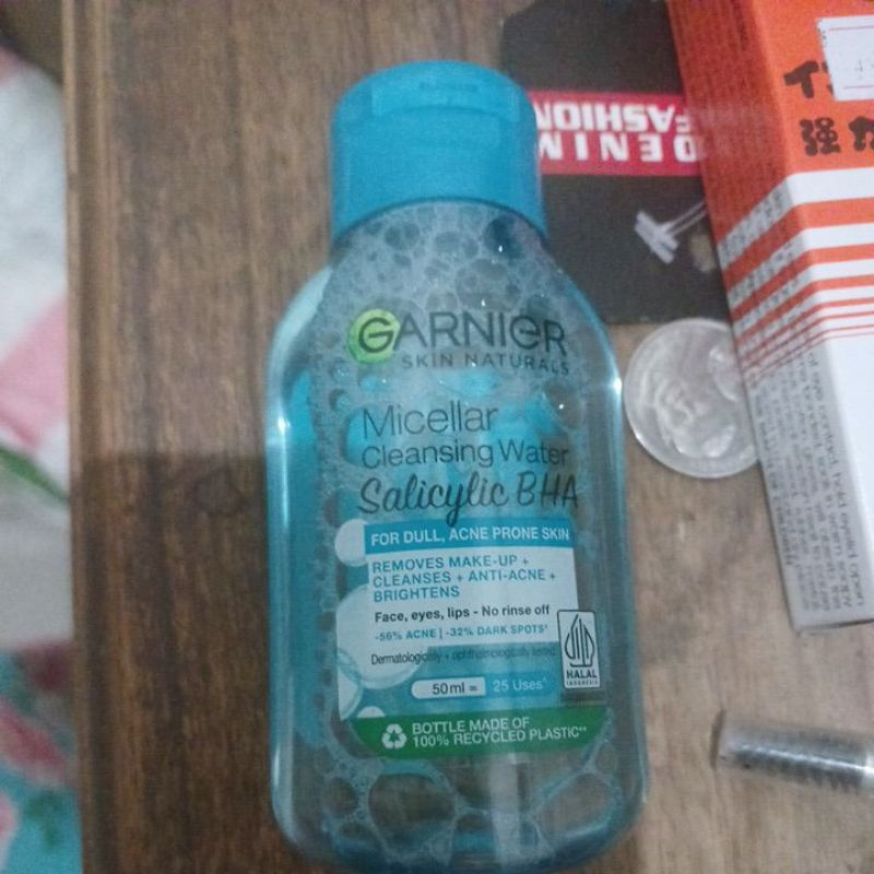 Garnier Micellar Water Biru Salicylic BHA 50ml