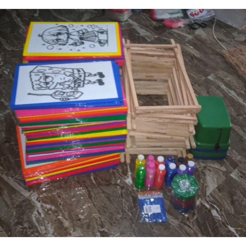 

paket hemat 50pcs Styrofoam lukis 33x50 list lakban lengkap siap pakai