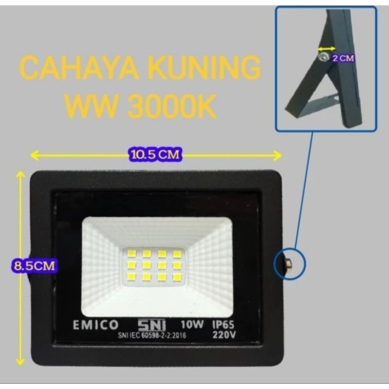 Emico Lampu Sorot Led 10w 10watt Floodlight Tembak Outdoor