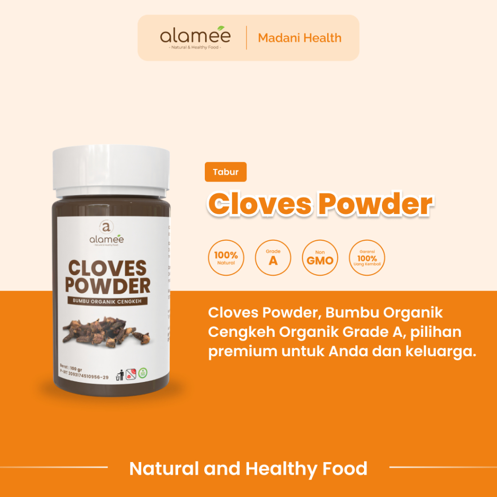 

ALAMEE Cengkeh Bubuk Clove Powder Ground Spice Murni Asli Tanpa Campuran Bumbu Organik 100g
