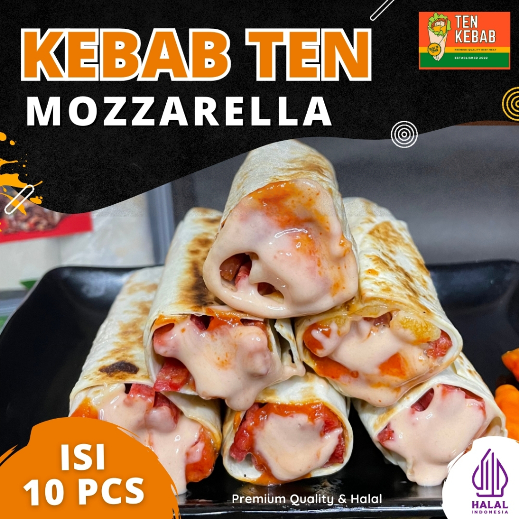 

TEN KEBAB Mozzarella – Daging Sapi Original Authentic Turkish Taste | 1 Pack Isi 10 pcs | Frozen