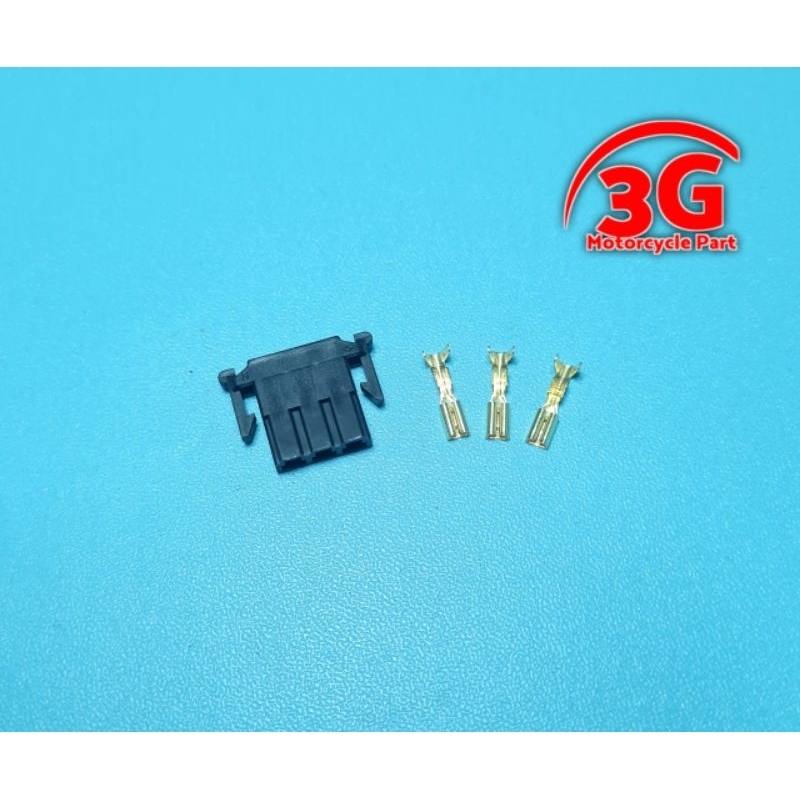 SOKET KNOP 3 PIN MINI. SOKET SAKLAR LAMPU MOTOR (TANPA KABEL)