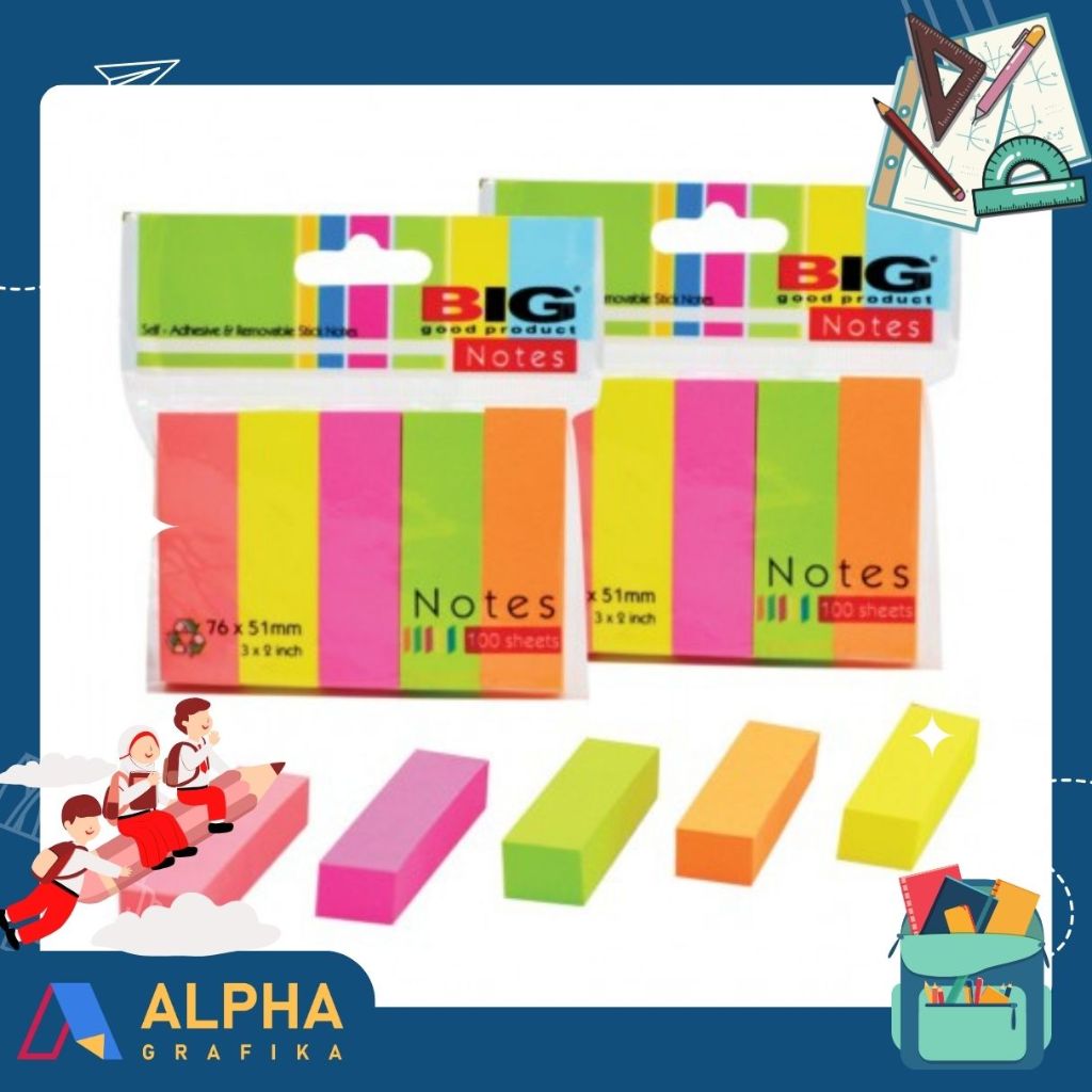 

Stick Note BIG 76 x 51mm (3 x 2inch) Notes 100 Sheets potong