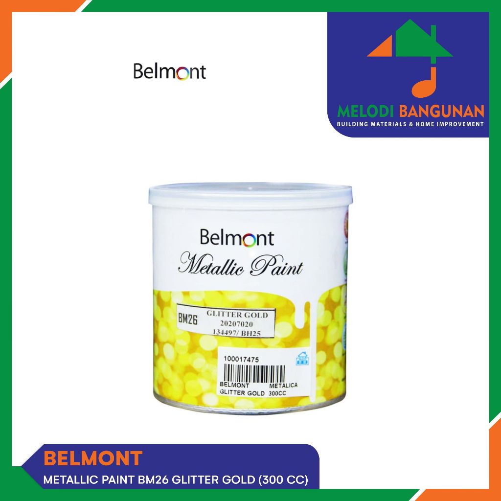 Belmont - Cat Tembok Interior Eksterior Metallic Bm26 0.3 L Glitter Gold