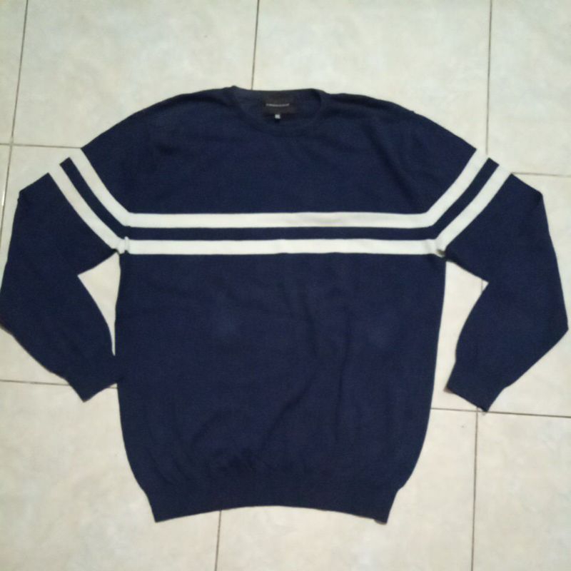 Sweter rajut halus navy size XXL