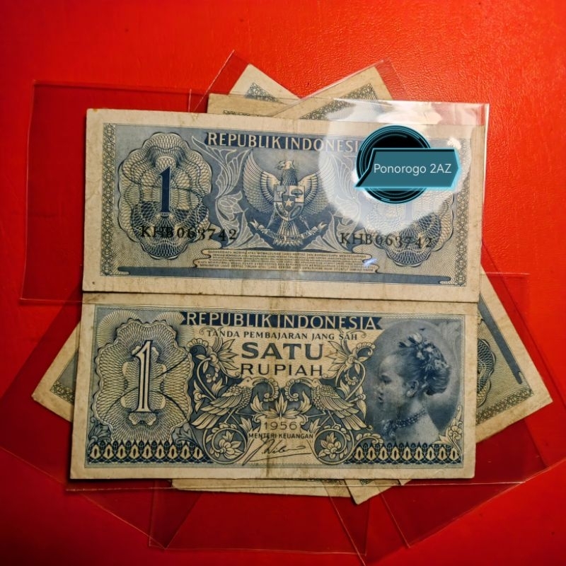 mahar 1 rupiah kertas 1956 ASLI sesuai foto