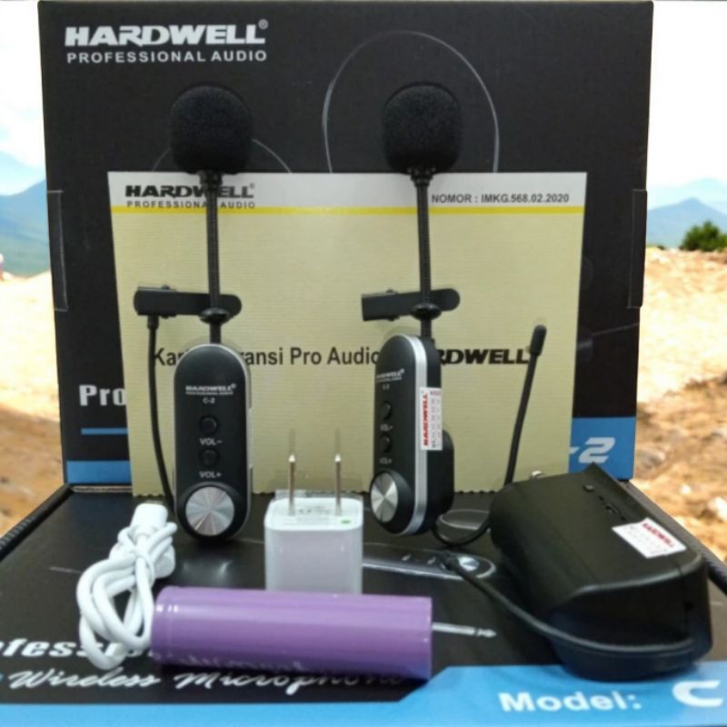 Mic Wireless Jepit Clip On HARDWELL C2 Original Mikropon Werles Mikrofon Wirles