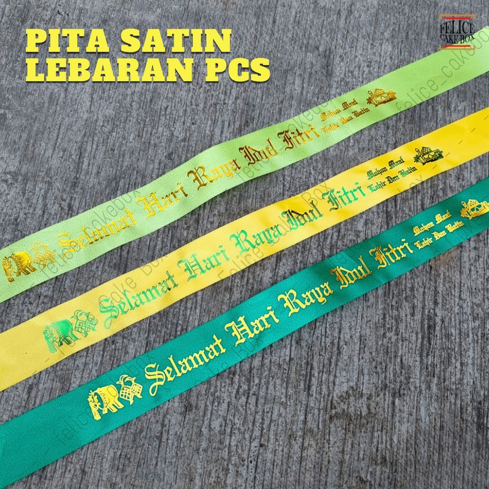 

PITA SATIN LEBARAN 60X4 CM / PITA SATIN TULISAN IDUL FITRI / PITA EID MUBARAK LEMBARAN / PRINTING PITA LEBARAN / PITA SATIN IDUL FITRI / PITA SATIN HIJAU