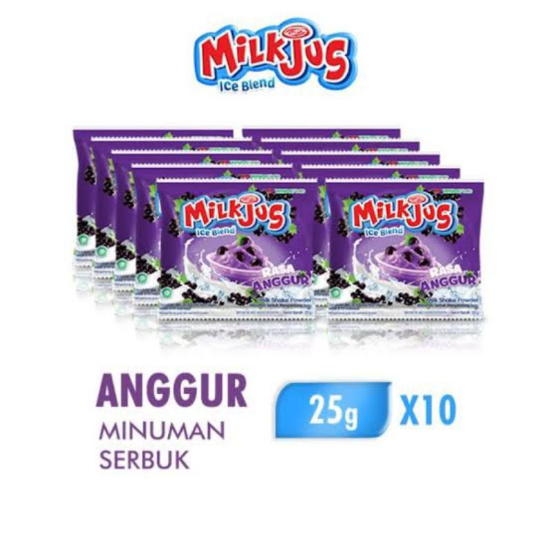 

MilkJus Ice Blend All Varian 1 Renteng Isi 10 Sachet 25g