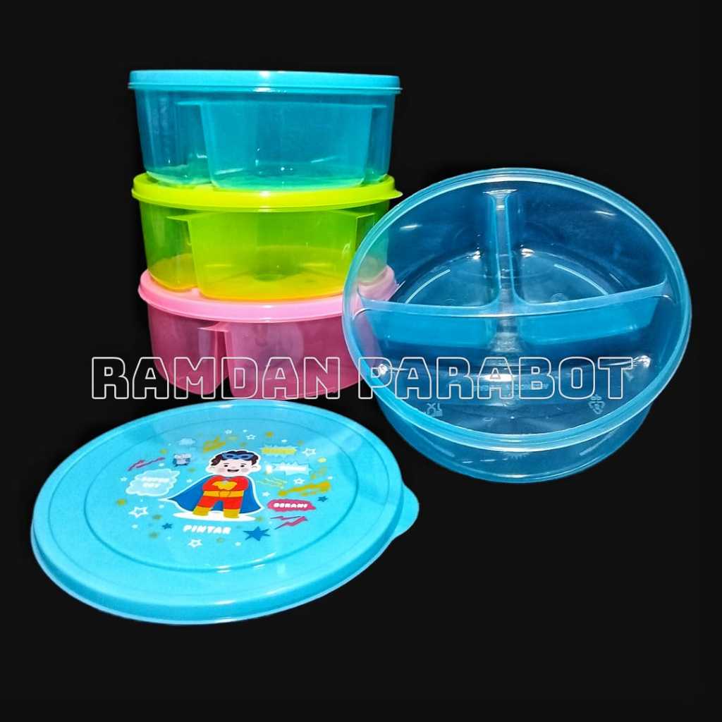 Tempat Makan Sekat Motif Lucu / Misting Kotak Makan Sekat / Lunch Box