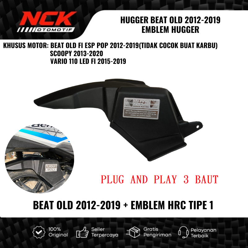 SPAKBOR KOLONG BEAT  FI ESP POP STREET OLD 2012 SAMPAI 2019+EMBLEM STAINLESS