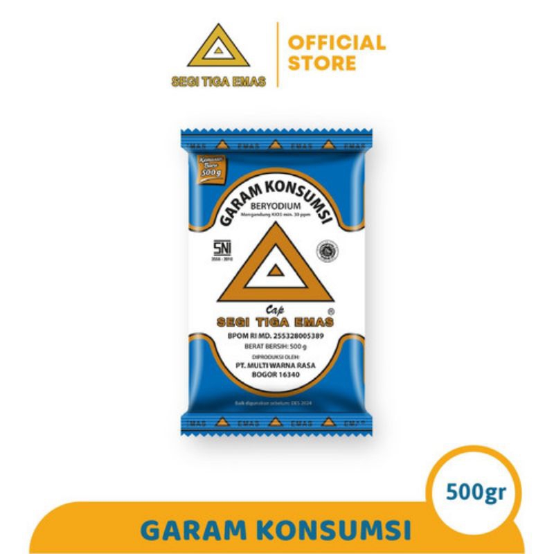 

Garam cap Segitiga Emas kemasan 500gram