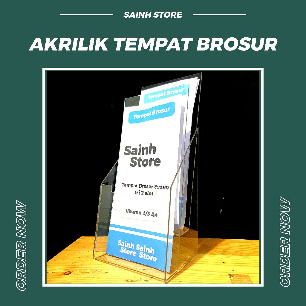 

Tempat brosur akrilik 2 tingkat