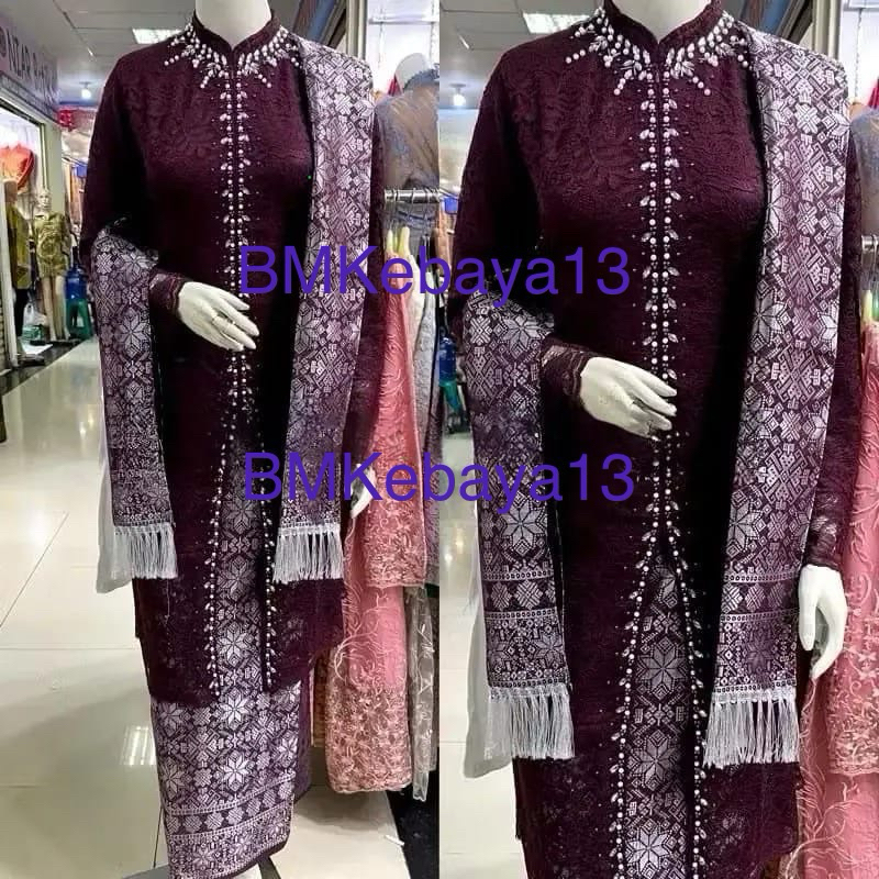 Bisa Cod set kebaya brukat payet fuji/kebaya mewah/kebaya full payet/kebaya modern/kebaya ibu besan/