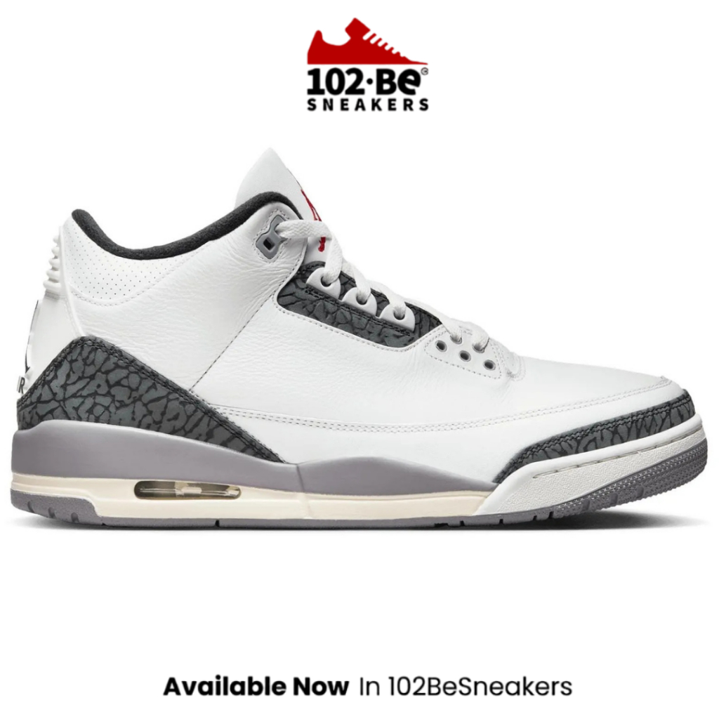 Sepatu Basket Nike air jordan 3 retro men's basketball shoes - summit white Original