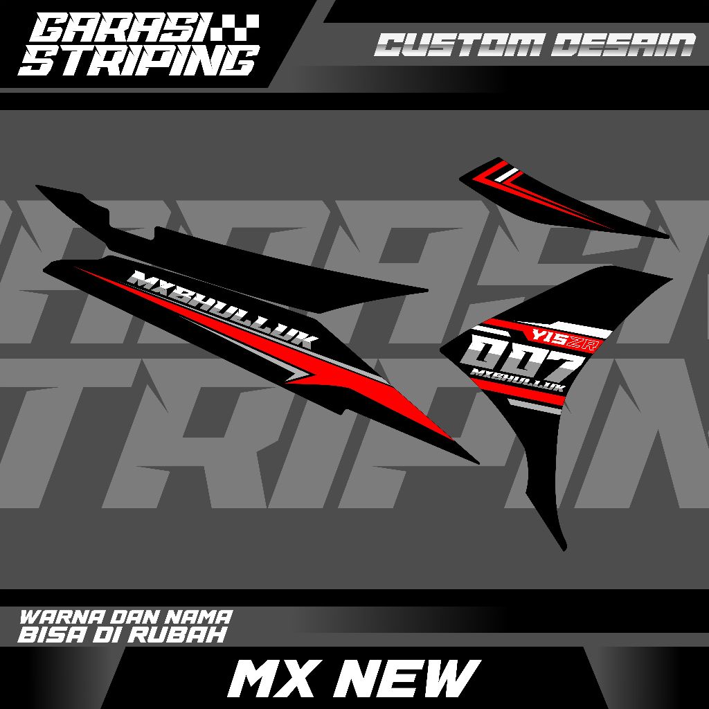 STRIPING CUSTOM VARIASI TRANSPARAN MX NEW STICKER VARIASI MOTIF TERBARU KEREN VIRAL WARNA BIRU UNGU 