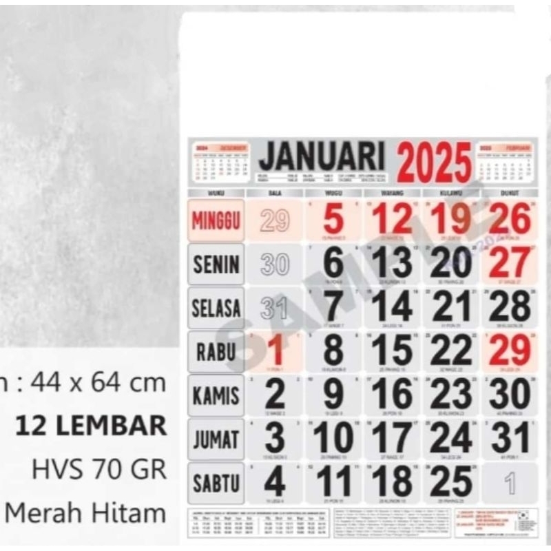 

Kalender Jumbo polos 2025 murah meriah