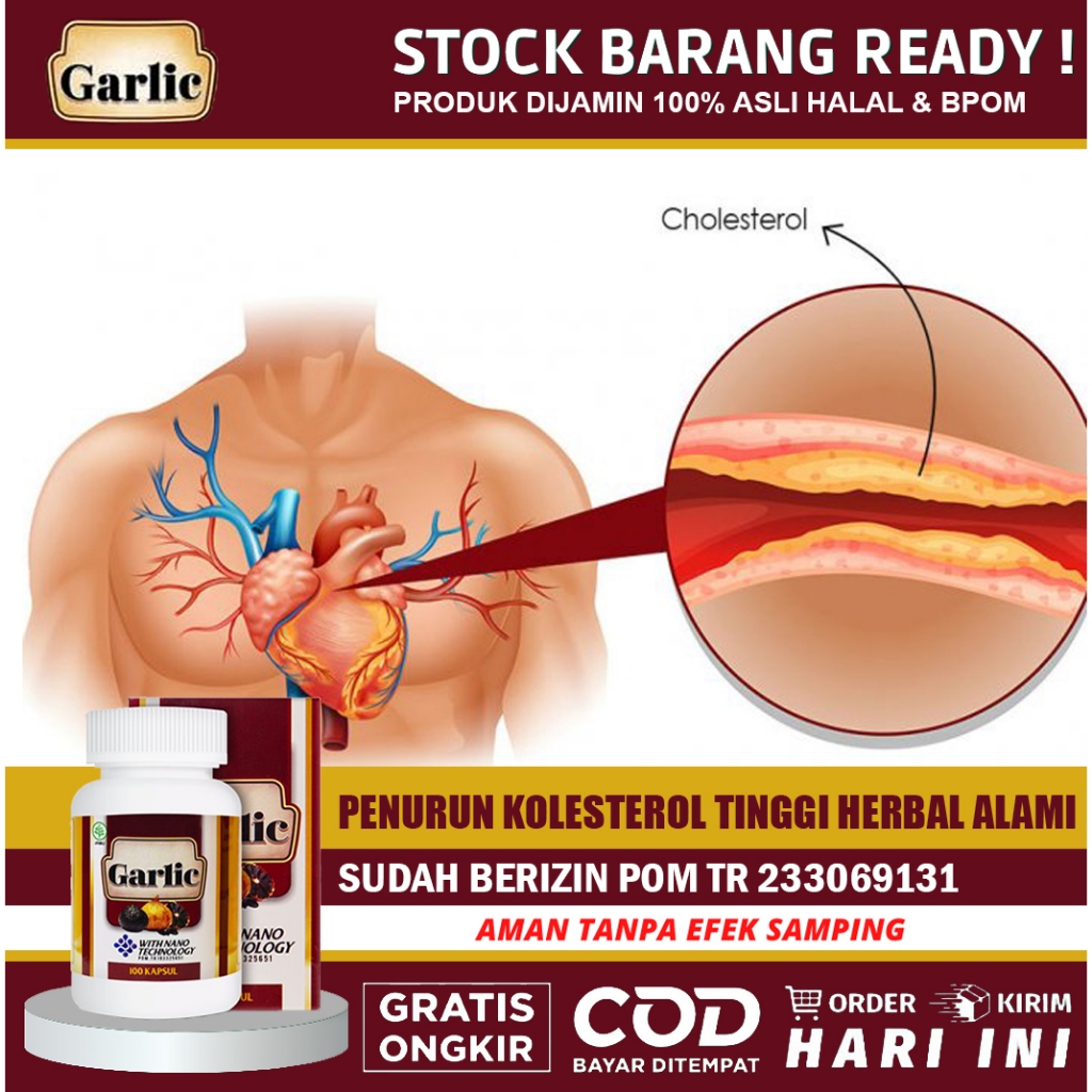 Obat Kolesterol Penurun Gula Darah Tinggi - Garlic Asli 100% Ekstak Bawang Putih Hitam Tunggal