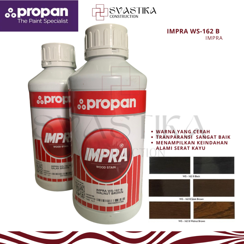 PROPAN IMPRA WS-162 B Salak Brown Wood Stain Walnut Brown Hitam  1kg