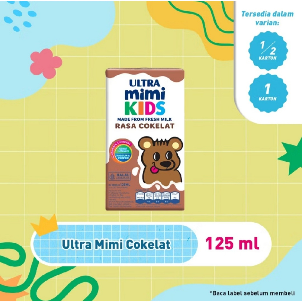 

ULTRA MILK MIMI UHT COKELAT TP 125 GR | SUSU ULTRA MIMI | SUSU UHT 1 DUS | SUSU UHT COKLAT 125ML 1 DUS