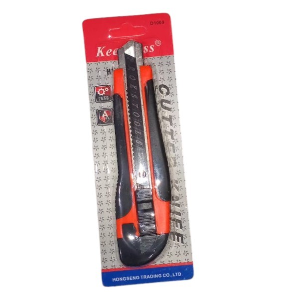 

keenness Pisau Cutter / Cutter Besar/ Silet Pemotong Kertas Kater Potong Utility Cutter gagang karet