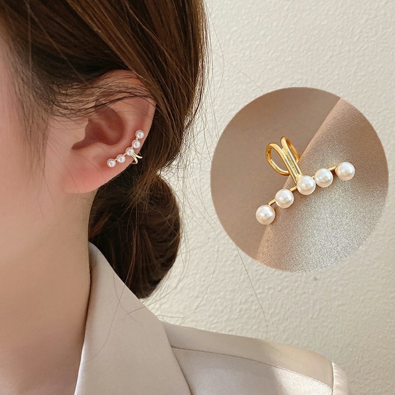 Beeggttd Klip Telinga Berbentuk U Mutiara Kelas Atas Tanpa Anting Bertindik Anting Desain Ceruk Sede