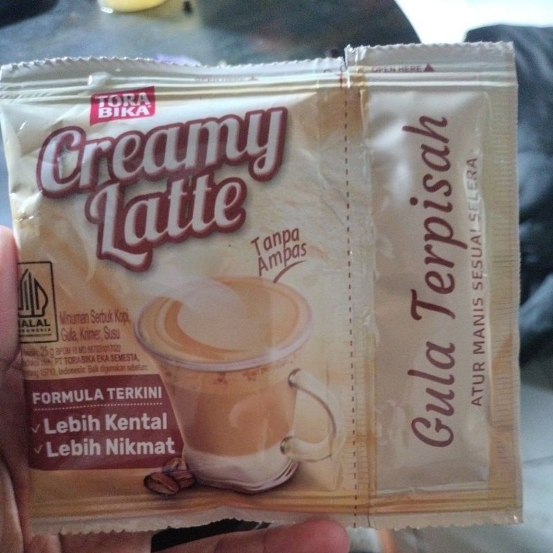

tora bika creamy latte 1 renteng isi 10