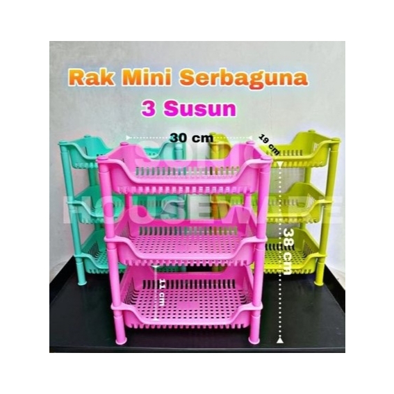 Rak Mini Segi 3 Susun 3 Tingkat Tempat Organizer Meja Bawang Cabai Makeup Kosmetik Bumbu Dapur Pluto