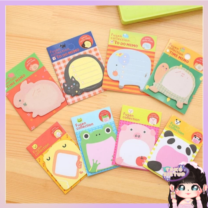 

[TS] Sticky Notes Motif HewanTempelan Kertas Catatan Memo Note Karakter Animal Mini Book Karakter Binatang Lucu