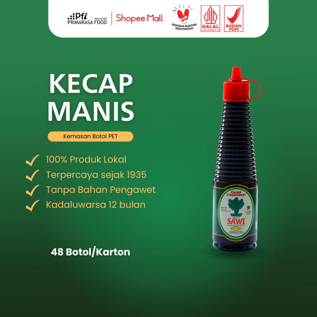 

SAWI - Kecap Manis Sawi 140ml (Kemasan Botol Plastik)