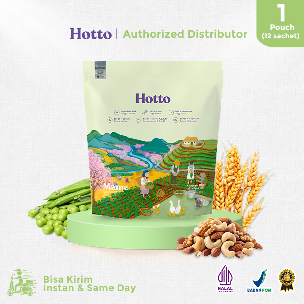 

Hotto Edamame MULTIGRAIN 1 POUCH (12 SACHET) SEREAL OAT SARAPAN BPOM