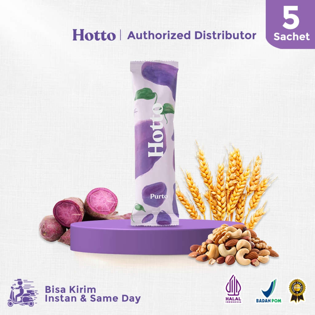 

Hotto Purto Multigrain with Purple Potato Minuman Oatmeal Sereal Kaya Serat Nutrisi Edisi Sachet Ready