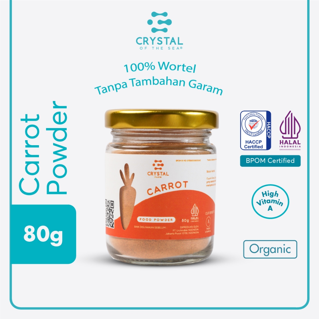 

Crystal Farm - Carrot Food Powder 80gr / Bubuk Sayuran Wortel MPASI / Bubuk Tabur Gizi Non MSG Sehat / Vegetable Powder Vitamin Mata dan Kulit / Perisa Alami Makanan Minuman / Smoothies Juice Powder