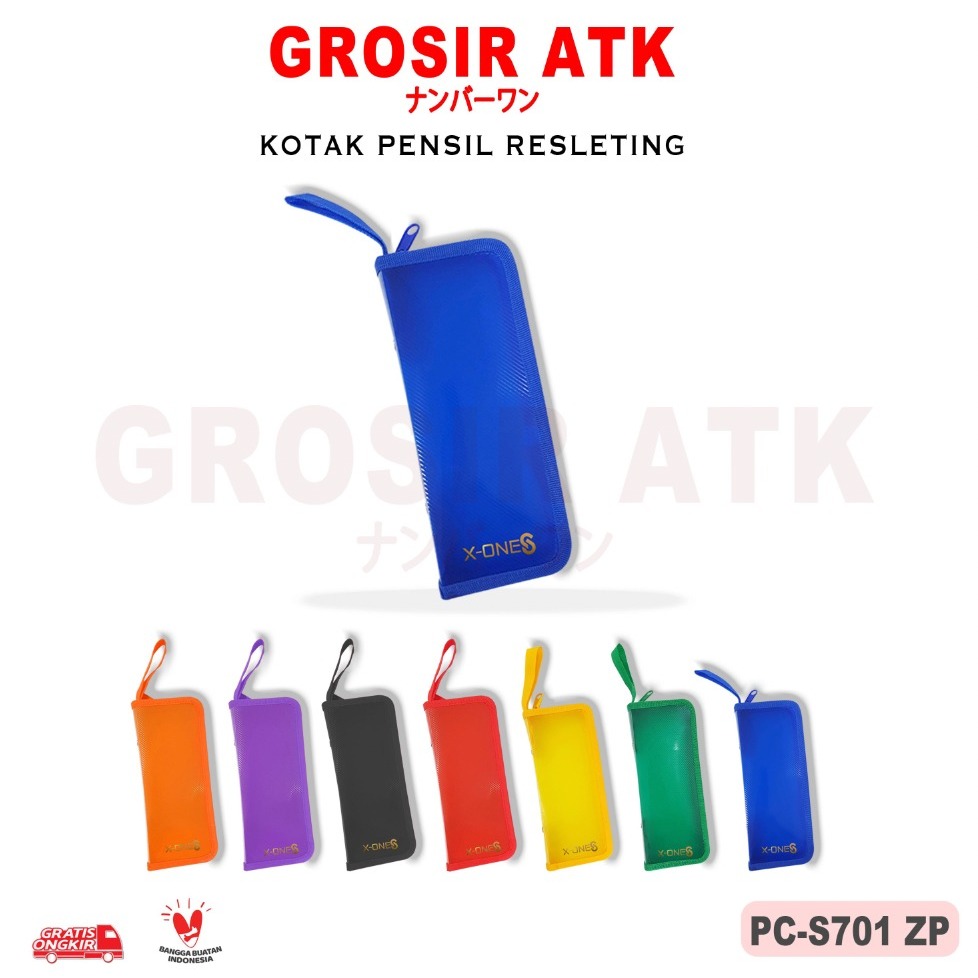 Grosir ATK - (3PCS) KOTAK PENSIL RESLETING ZIPPER TEMPAT PENSIL ANAK SEKOLAH MURAH / GROSIR 3 PCS